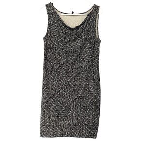 Ann Taylor Sleeveless Black Cream Womens Workwear Sheath Dress M‎